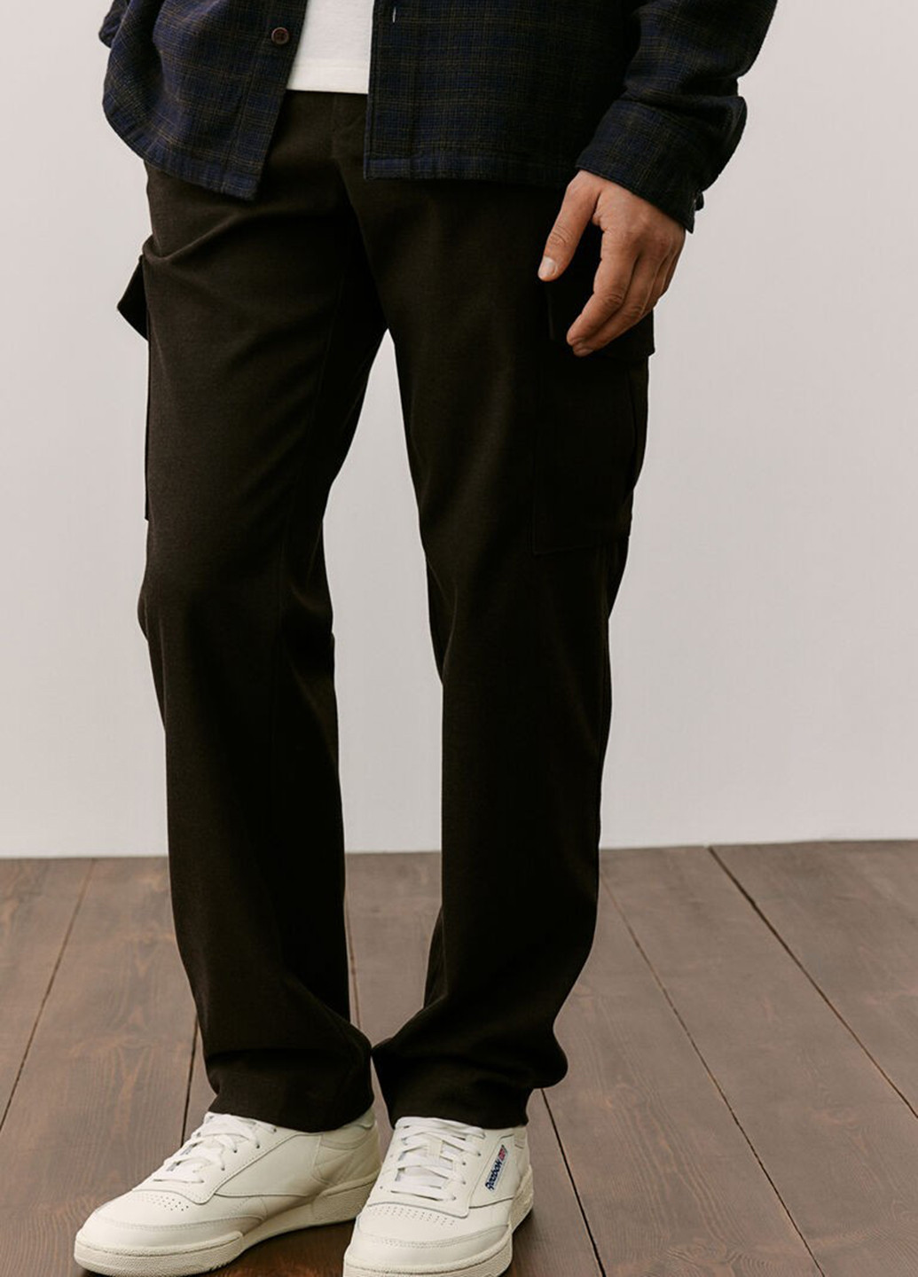 Темно-коричневые кэжуал демисезонные карго брюки H&M