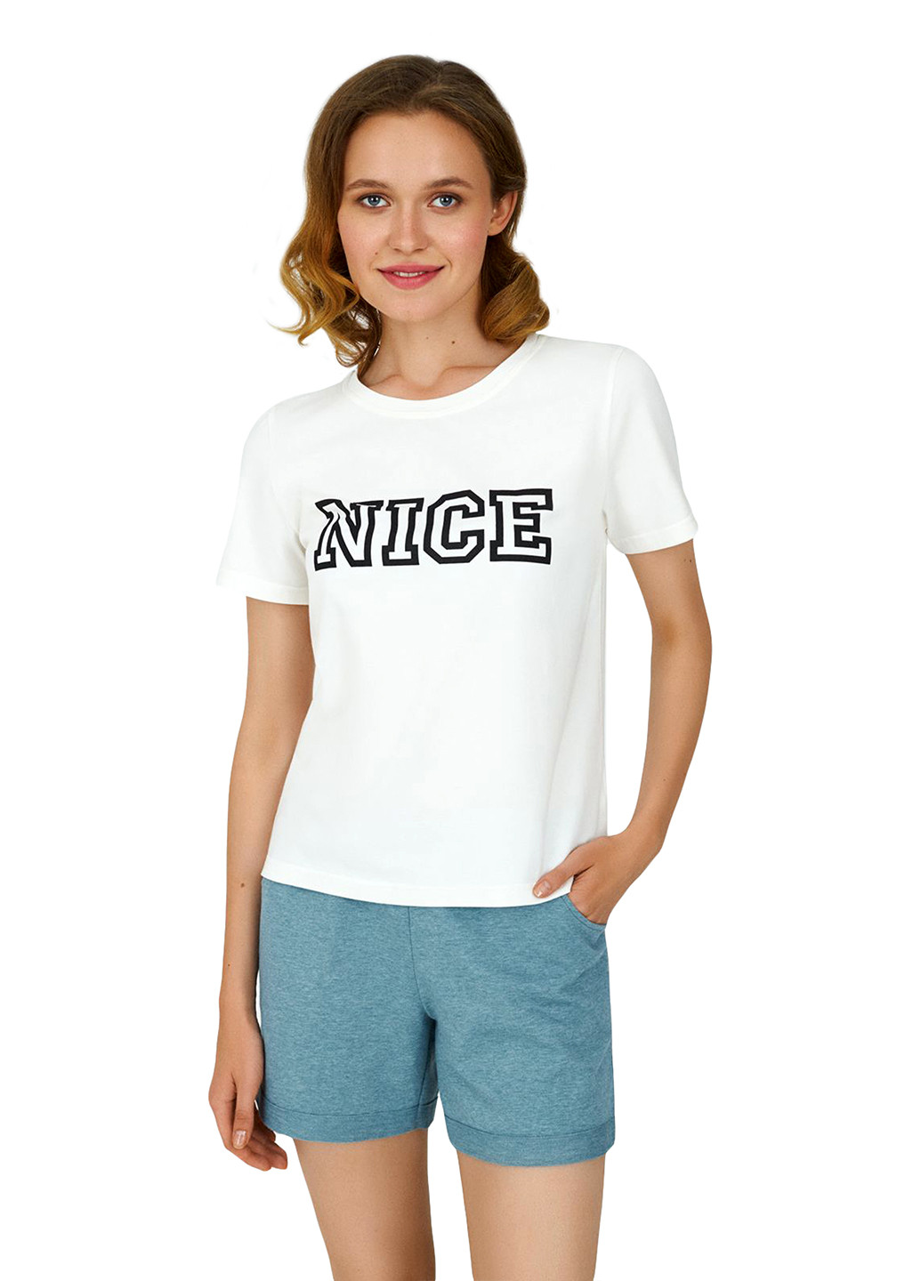 Айворі всесезон піжама (футболка, шорти) футболка + шорти Ellen