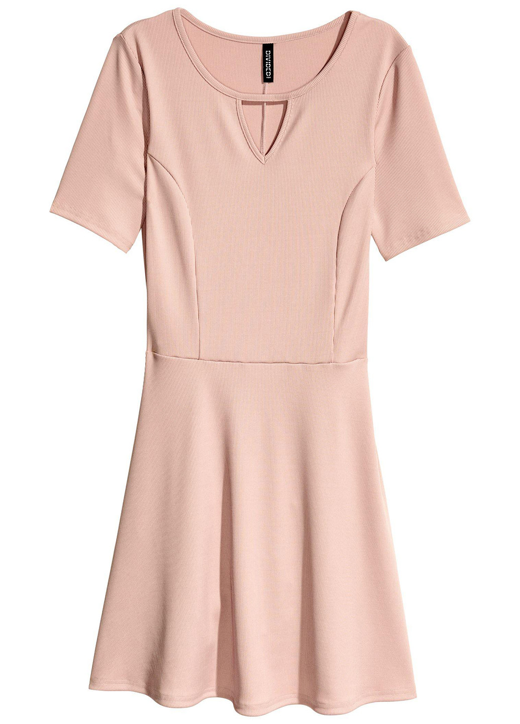 Светло-розовое кэжуал сукня клеш H&M однотонное