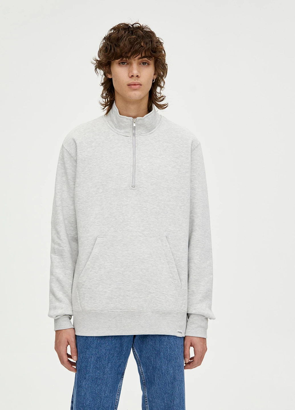 Світло-сірий світшот Pull & Bear меланж без декору (251697013)