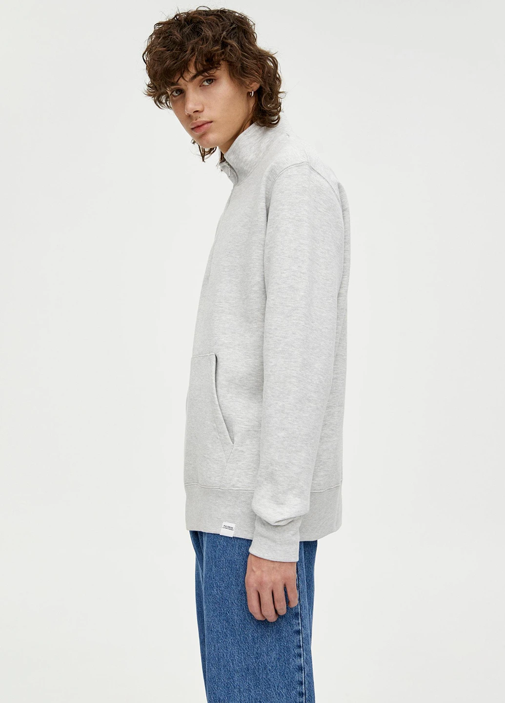 Світло-сірий світшот Pull & Bear меланж без декору (251697013)