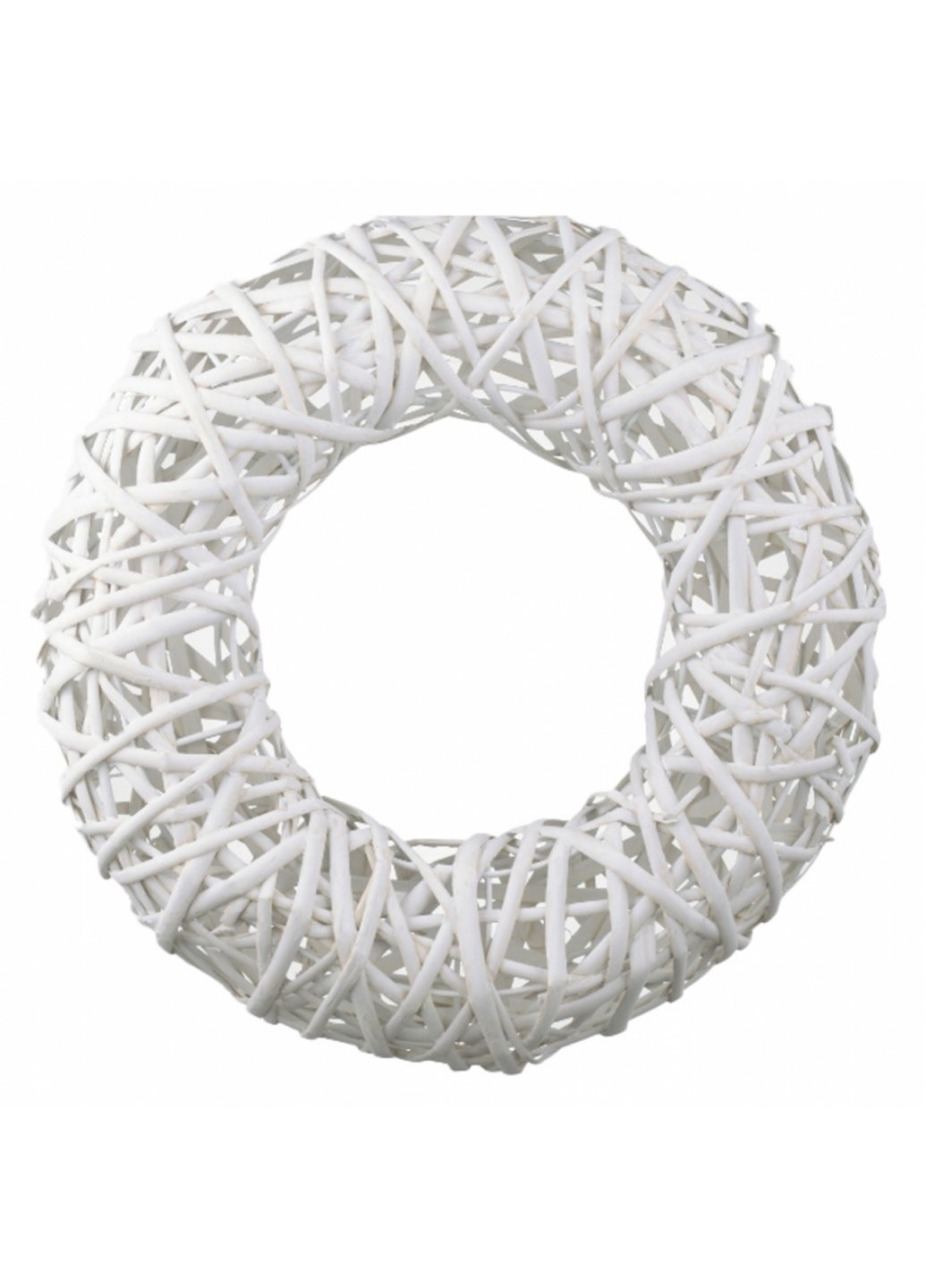 Декоративна прикраса вінок ротанговий білий, 35 см (974242) YES! Fun (254593529)