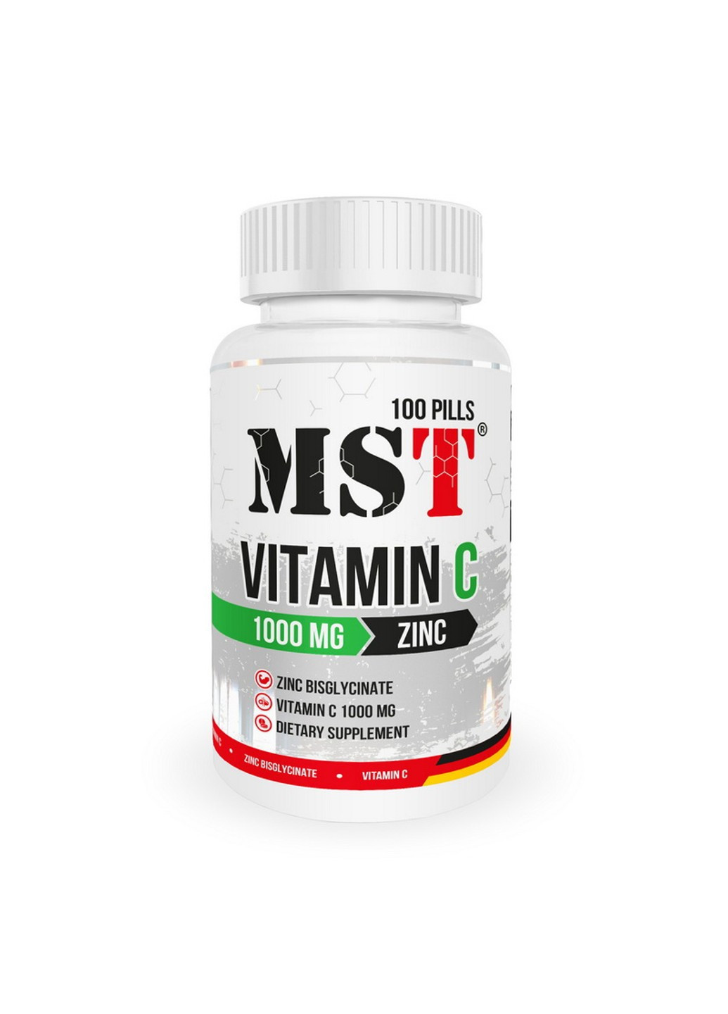 Вітамін C Vitamin C 1000 mg + Zinc 100 таблеток MST (255409286)