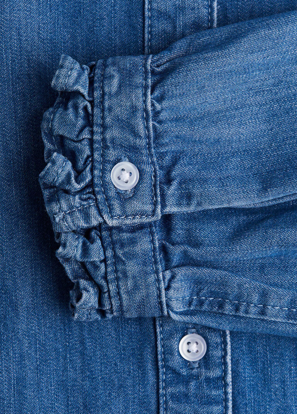 Синяя джинсовая, кэжуал рубашка однотонная H&M