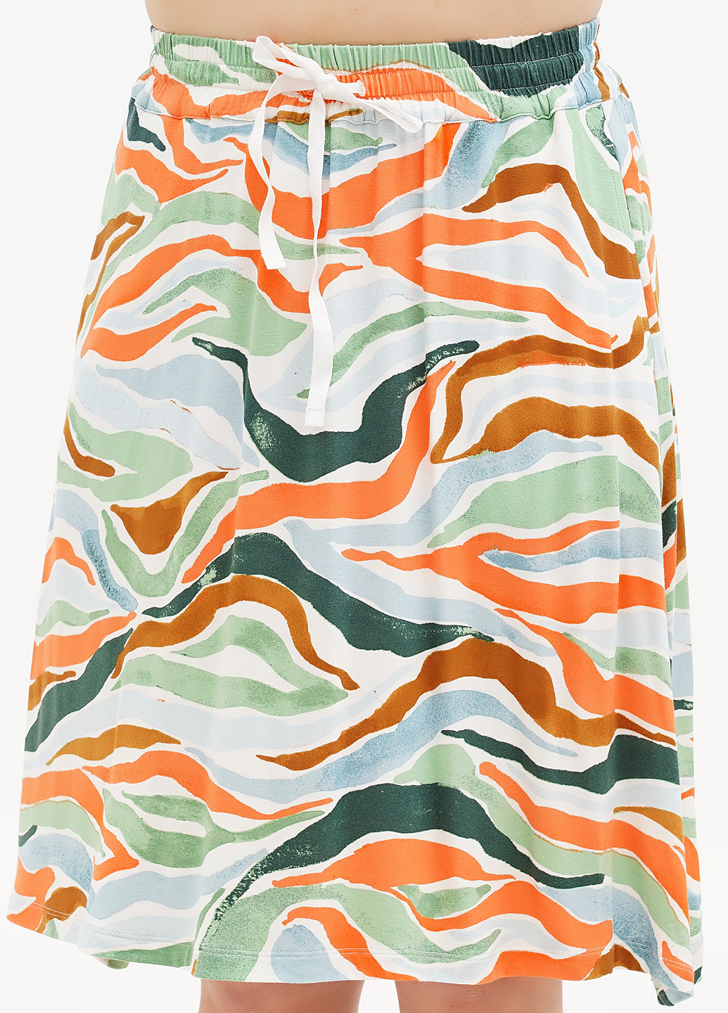 Разноцветная кэжуал с абстрактным узором юбка Tom Tailor а-силуэта (трапеция)