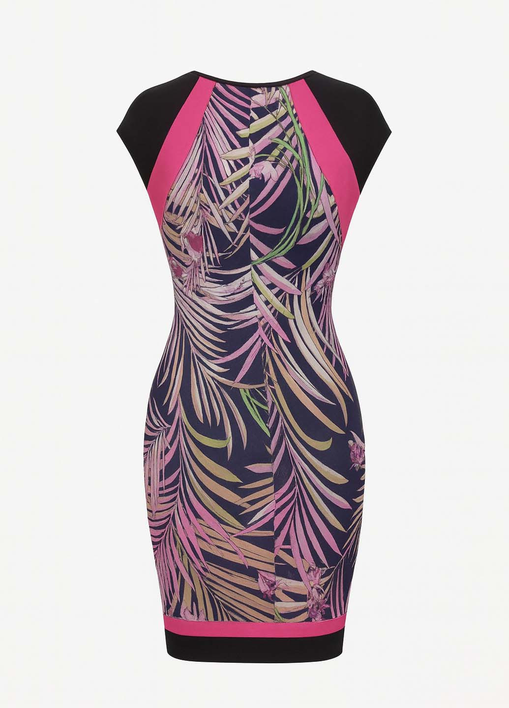 Черное кэжуал платье футляр Sassofono с рисунком