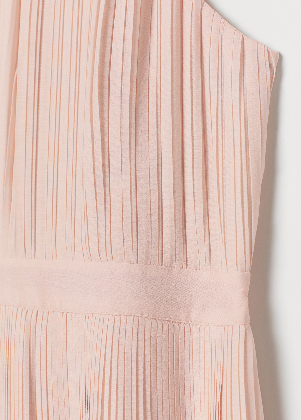 Светло-розовое вечернее платье плиссированное H&M однотонное