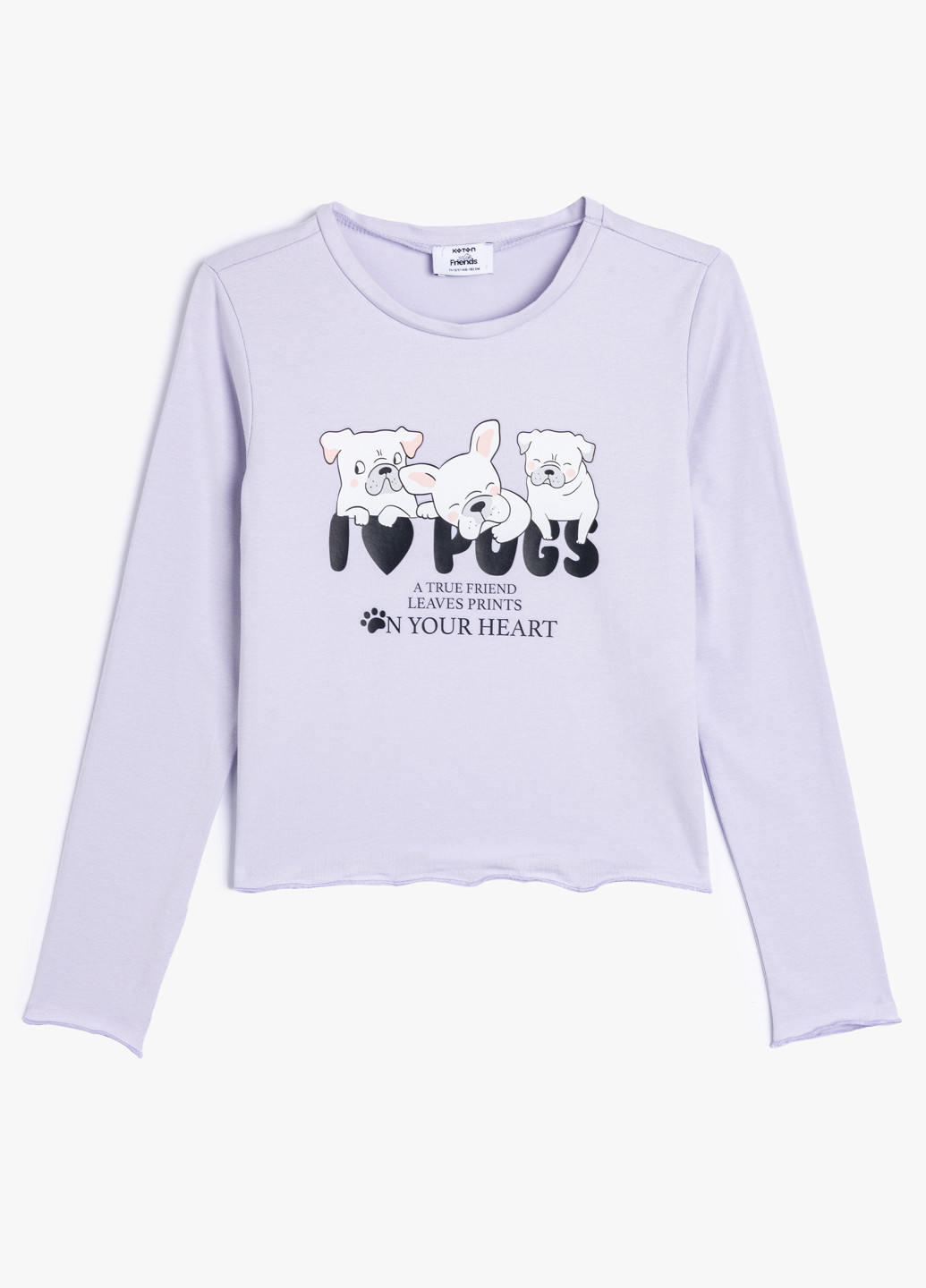 Лиловый демисезонный кэжуал лонгслив KOTON с рисунком