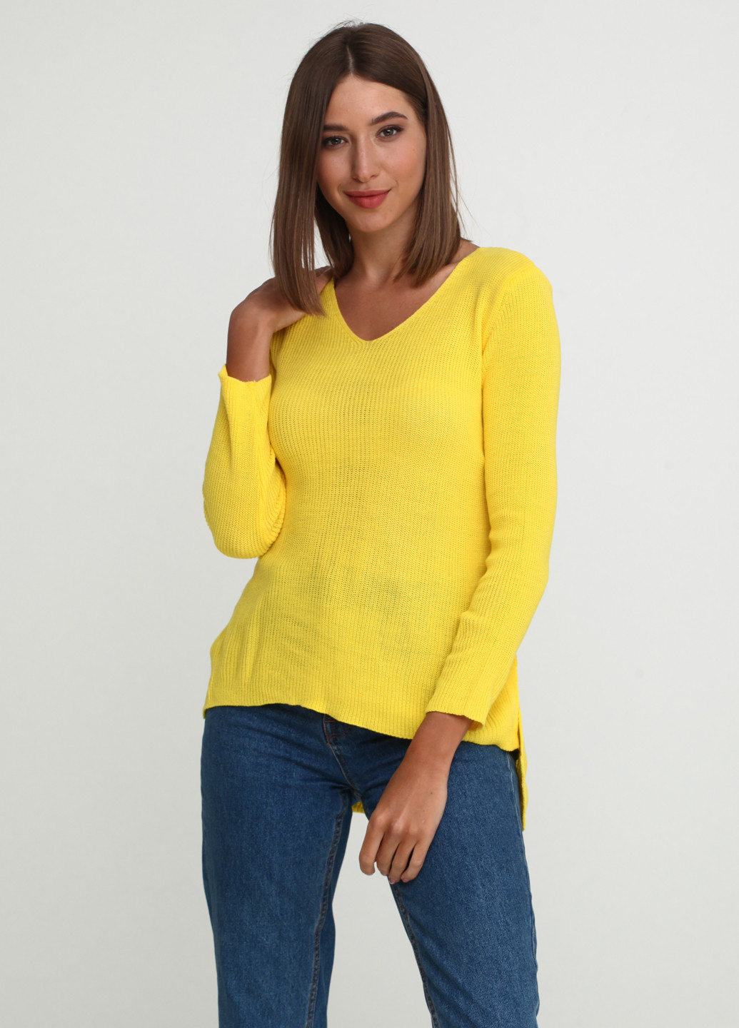 Желтый демисезонный пуловер пуловер Akdeniz