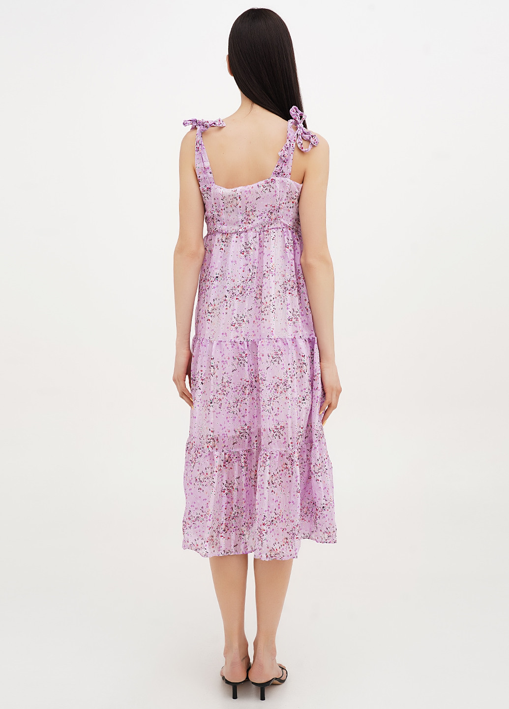 Лиловое кэжуал платье клеш Babylon с цветочным принтом