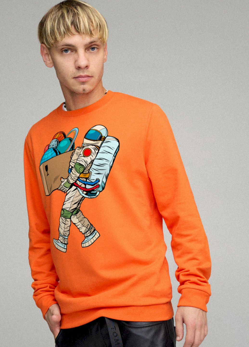 Оранжевый свитшот мужской basic /no flis/ YAPPI (252258525)