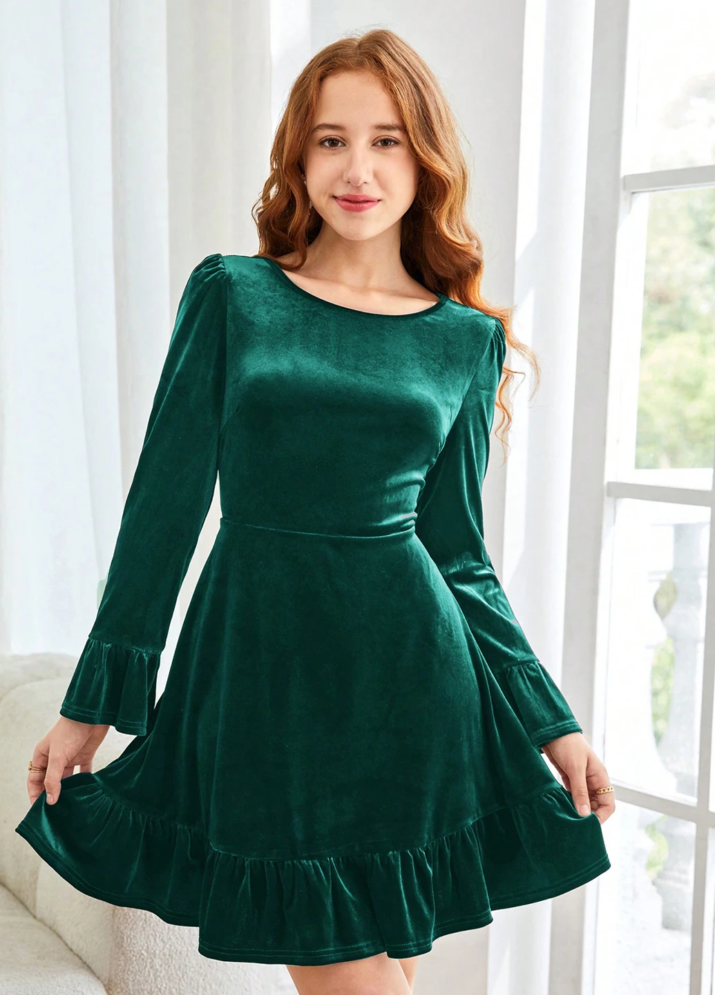 Изумрудное платье SHEIN (340673143)