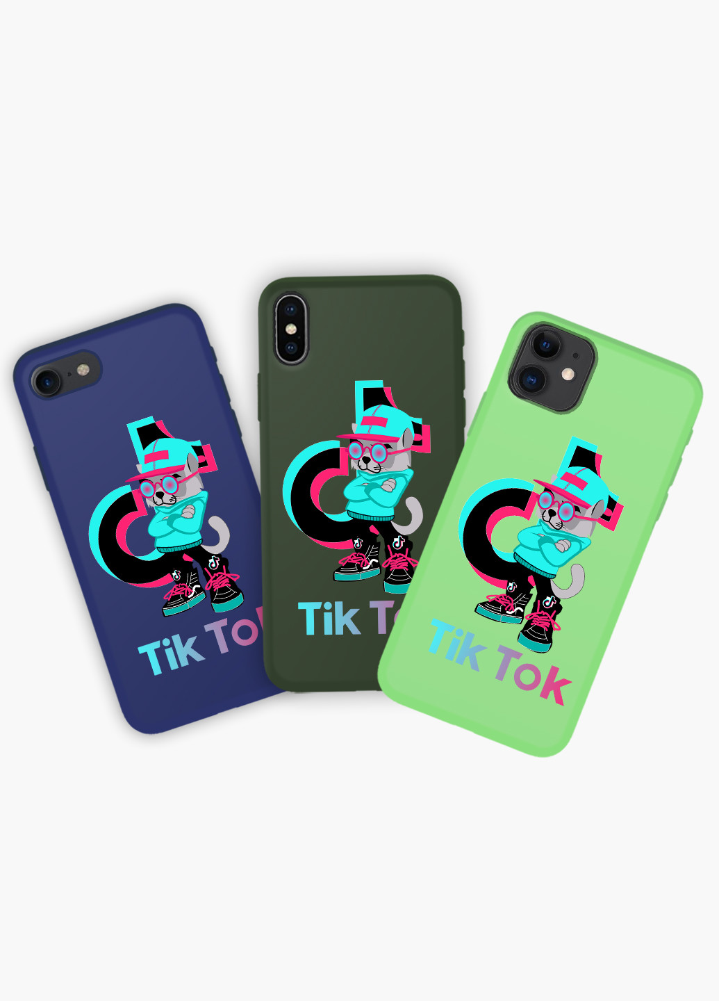 Чехол силиконовый Apple Iphone 8 plus Кот Тик Ток (Cat TikTok) (6154-1644) MobiPrint (219490640)