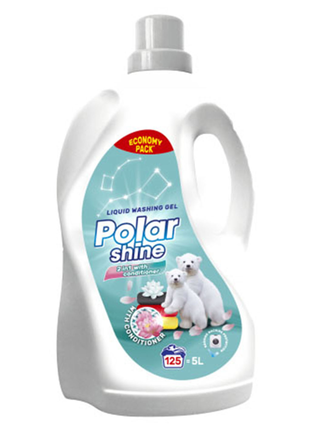 Гель для прання Shine Universal 2 в 1 з додаванням кондиціонеру 5 л (125 прань) Polar (254255783)