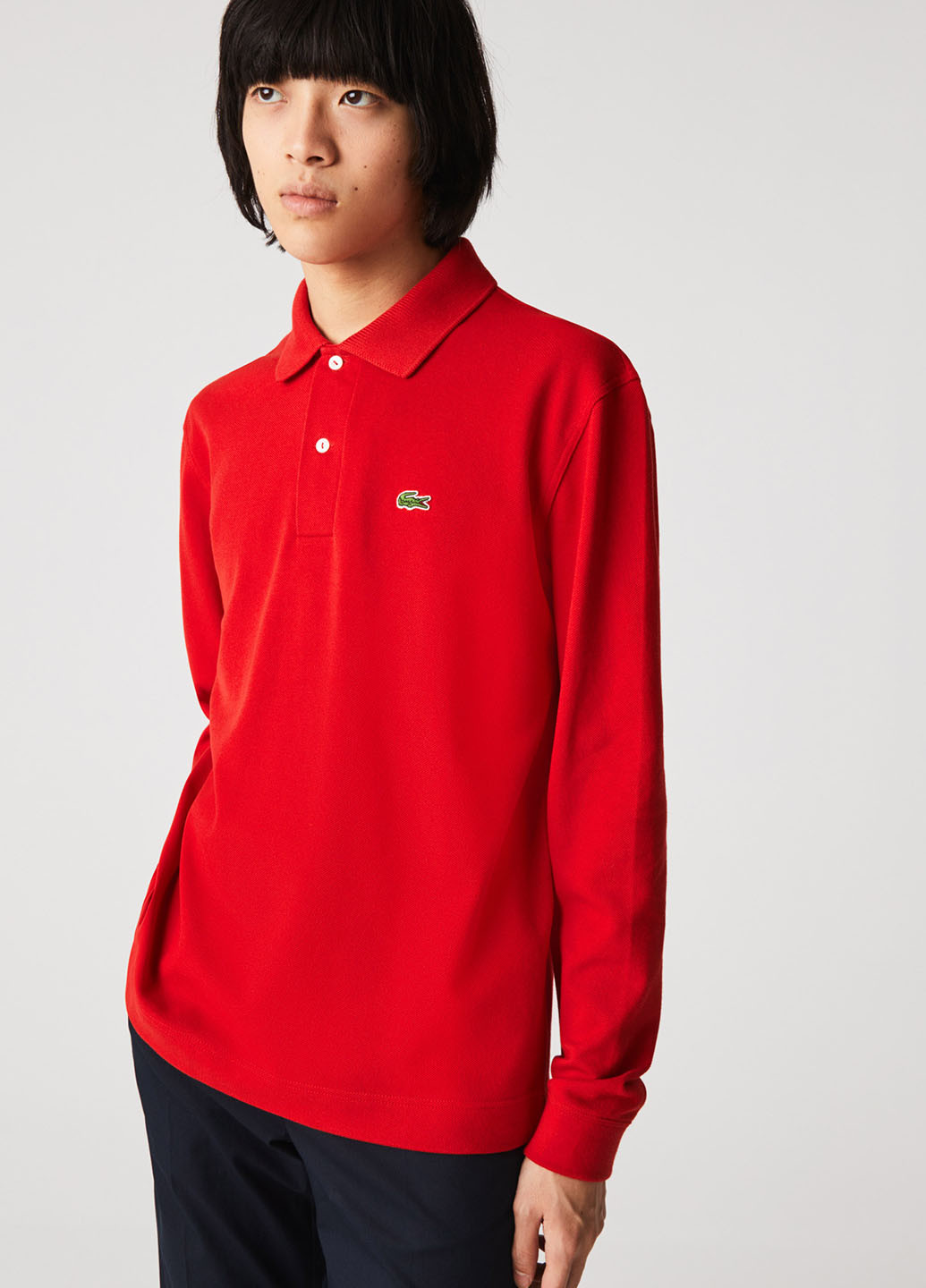 Красная футболка-поло для мужчин Lacoste однотонная