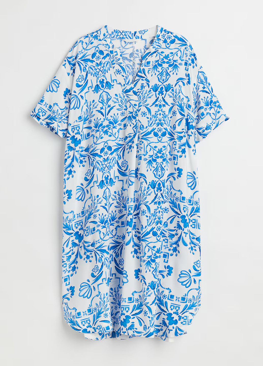 Комбинированное кэжуал платье H&M с цветочным принтом