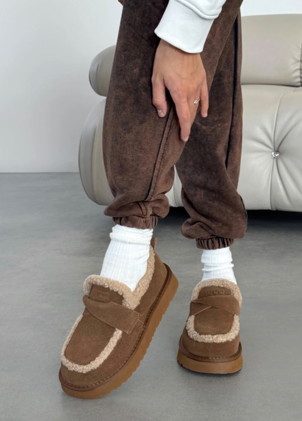 ITTS Туфлі коричневий з натуральна замша, китай — зима (366167482)