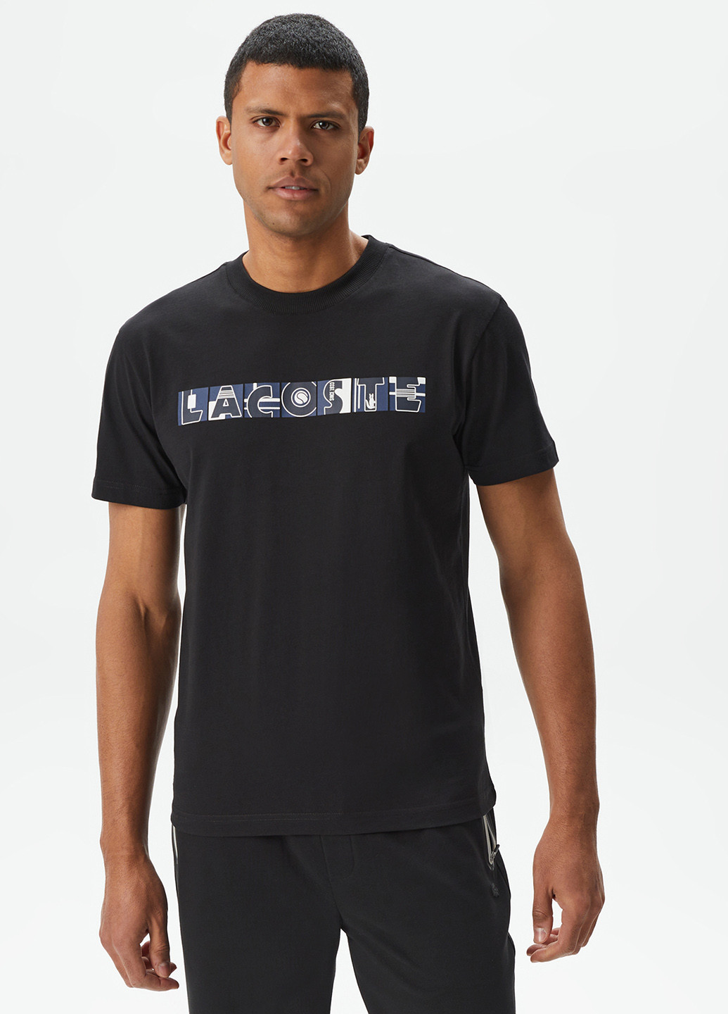 Чорна футболка Lacoste