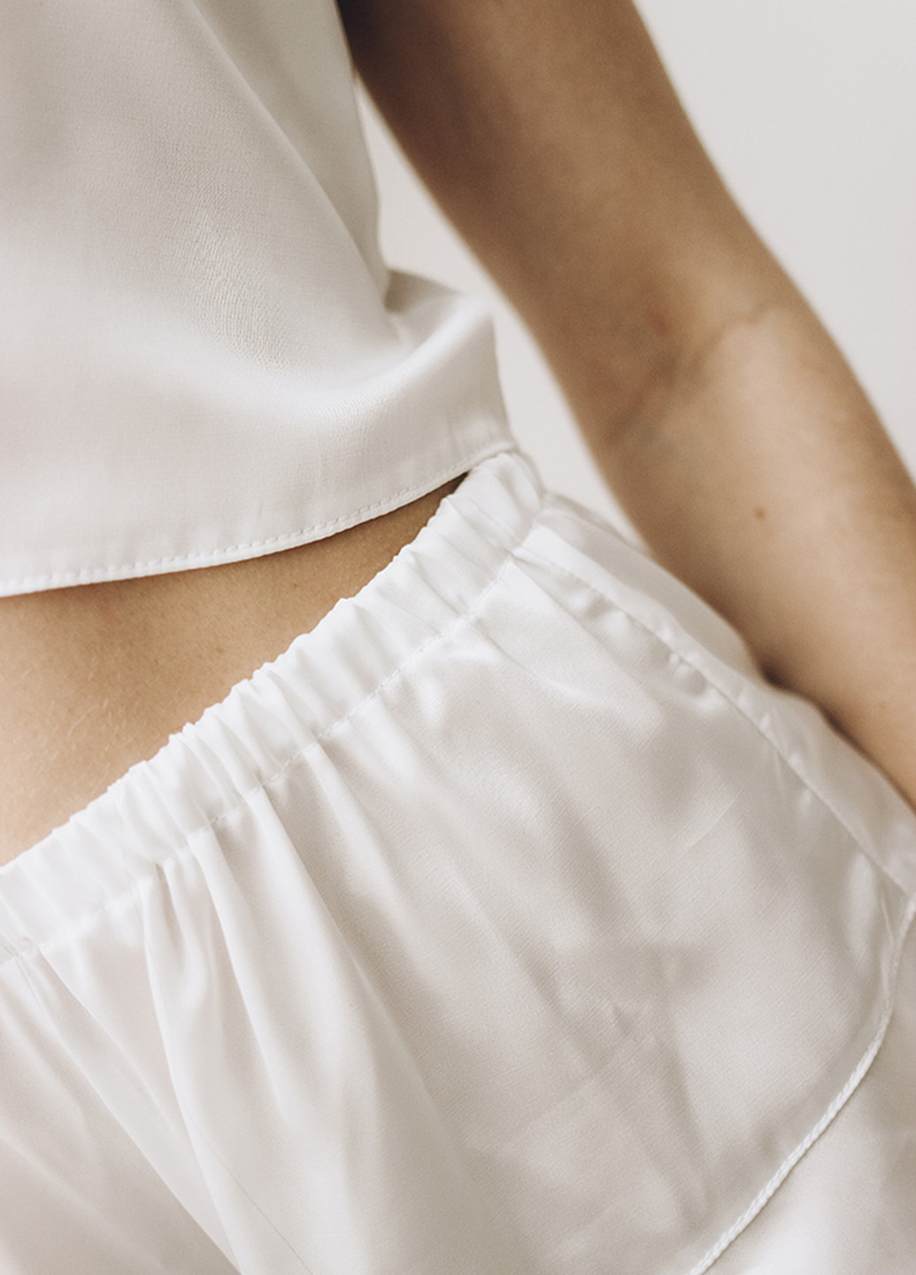 Молочная всесезон пижама (топ, шорты) топ + шорты Kari Shop Atelier