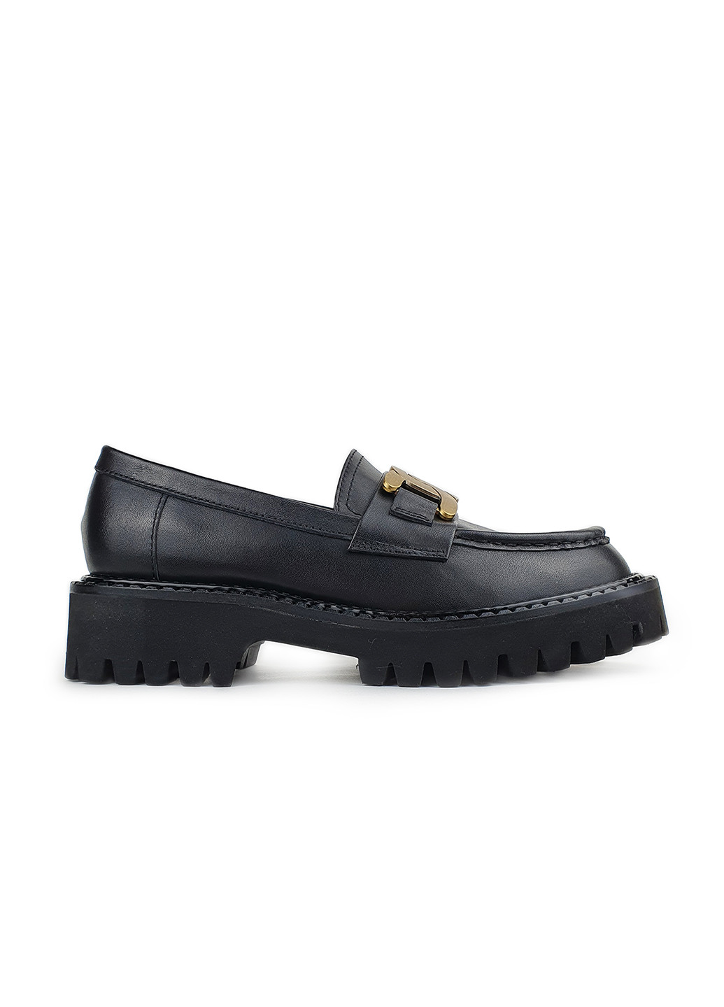Жіночі туфлі лофери чорного кольору на невисокому каблуці Brocoli (244376033)