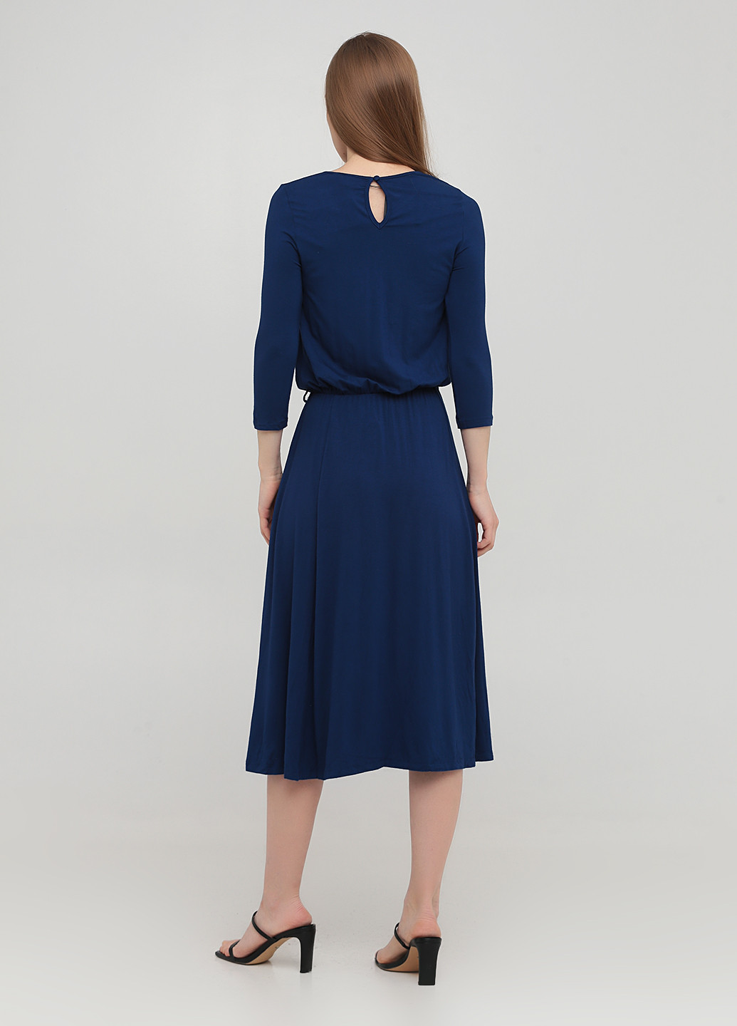 Темно-синя кежуал сукня з спідницею-сонце Asos однотонна