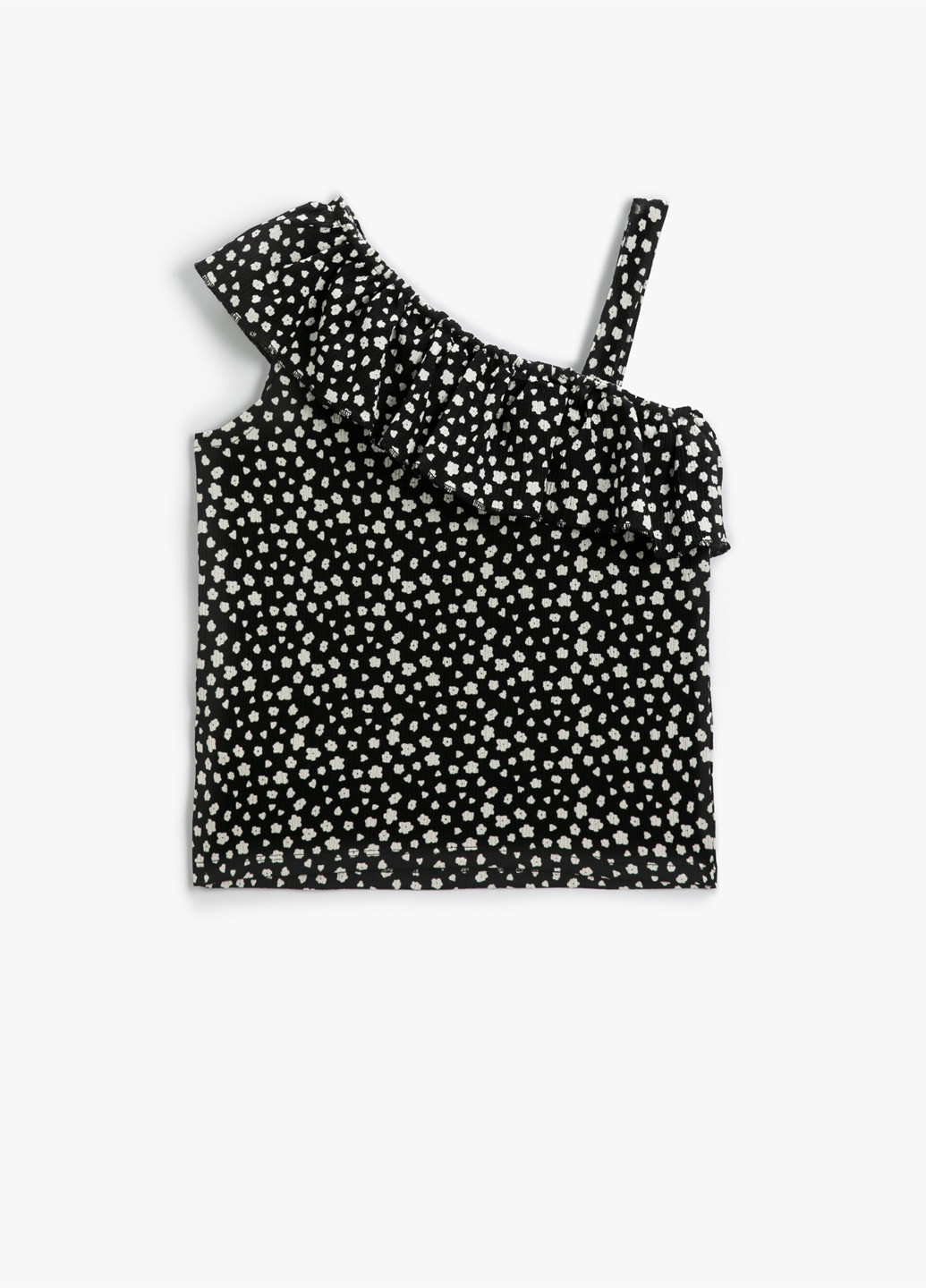 Черная цветочной расцветки блузка KOTON летняя