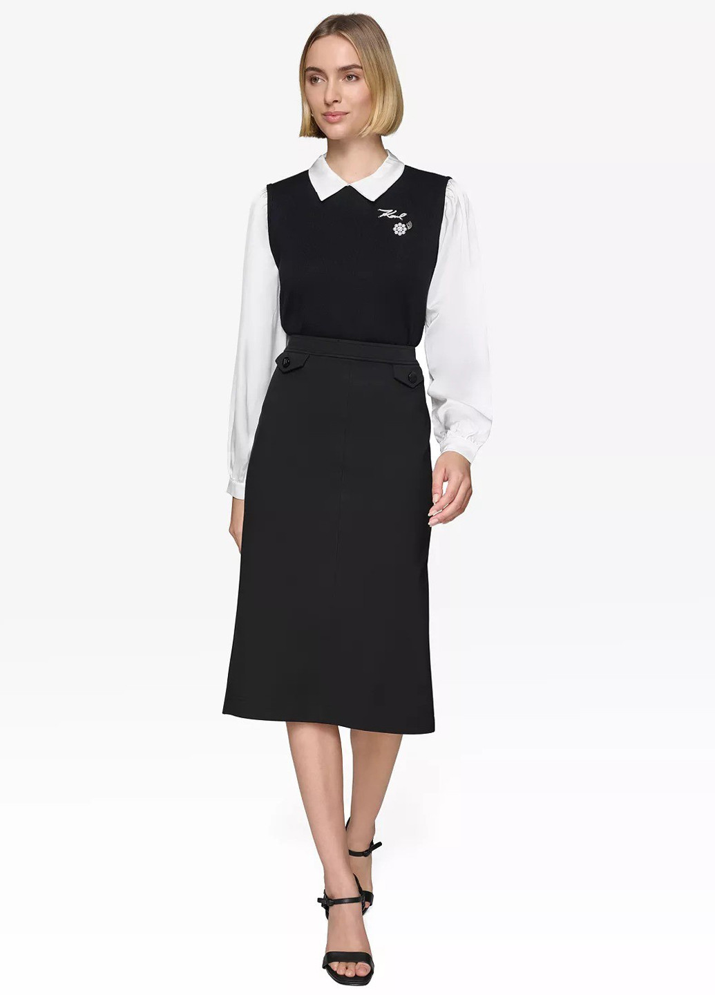 Черно-белый демисезонный свитер Karl Lagerfeld