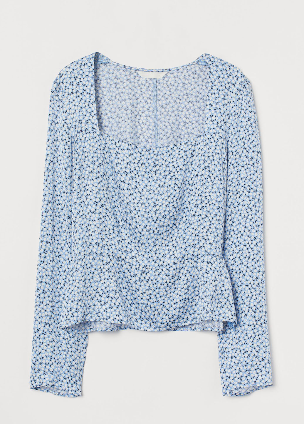 Голубая блуза с баской H&M