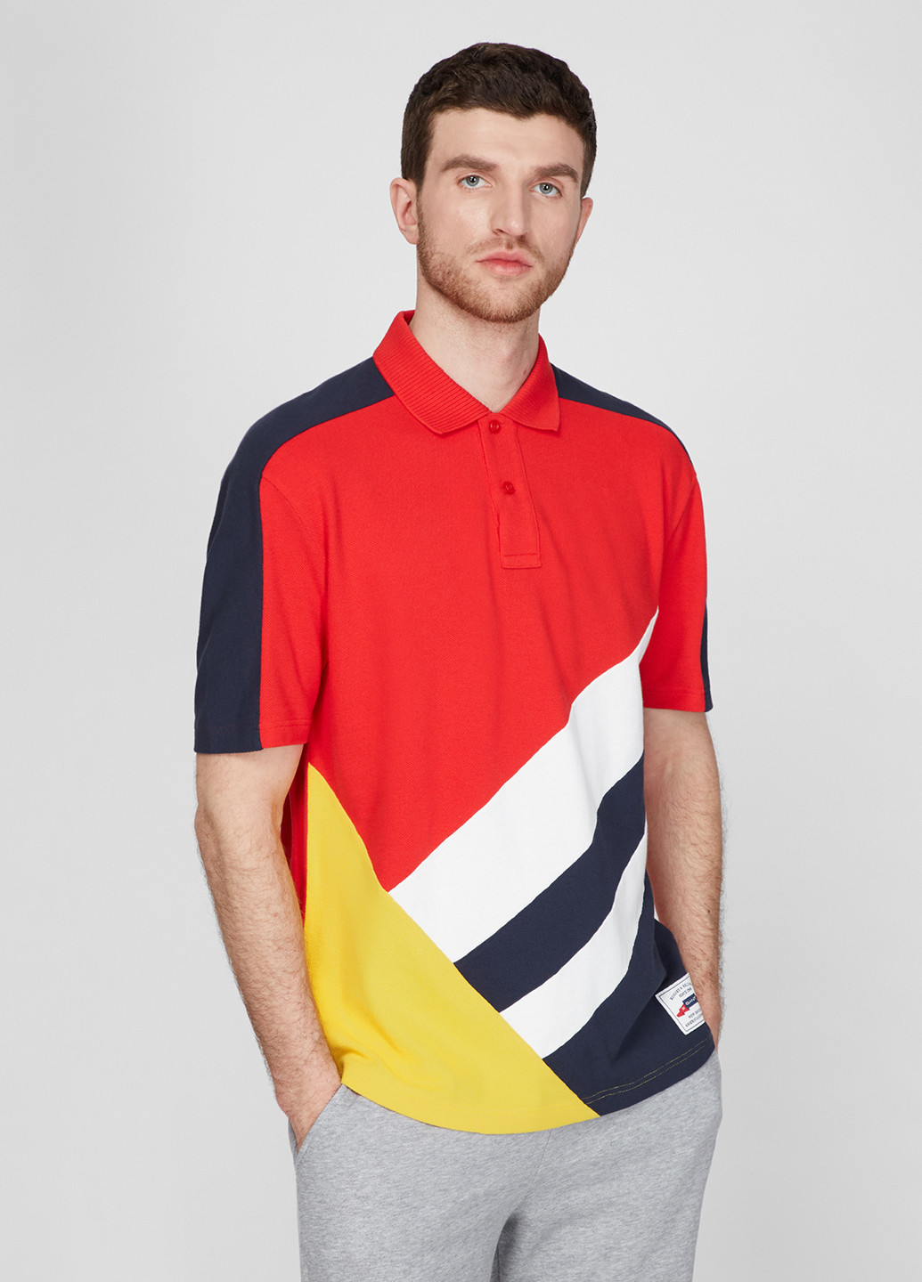 Красная футболка-поло для мужчин Gant в полоску