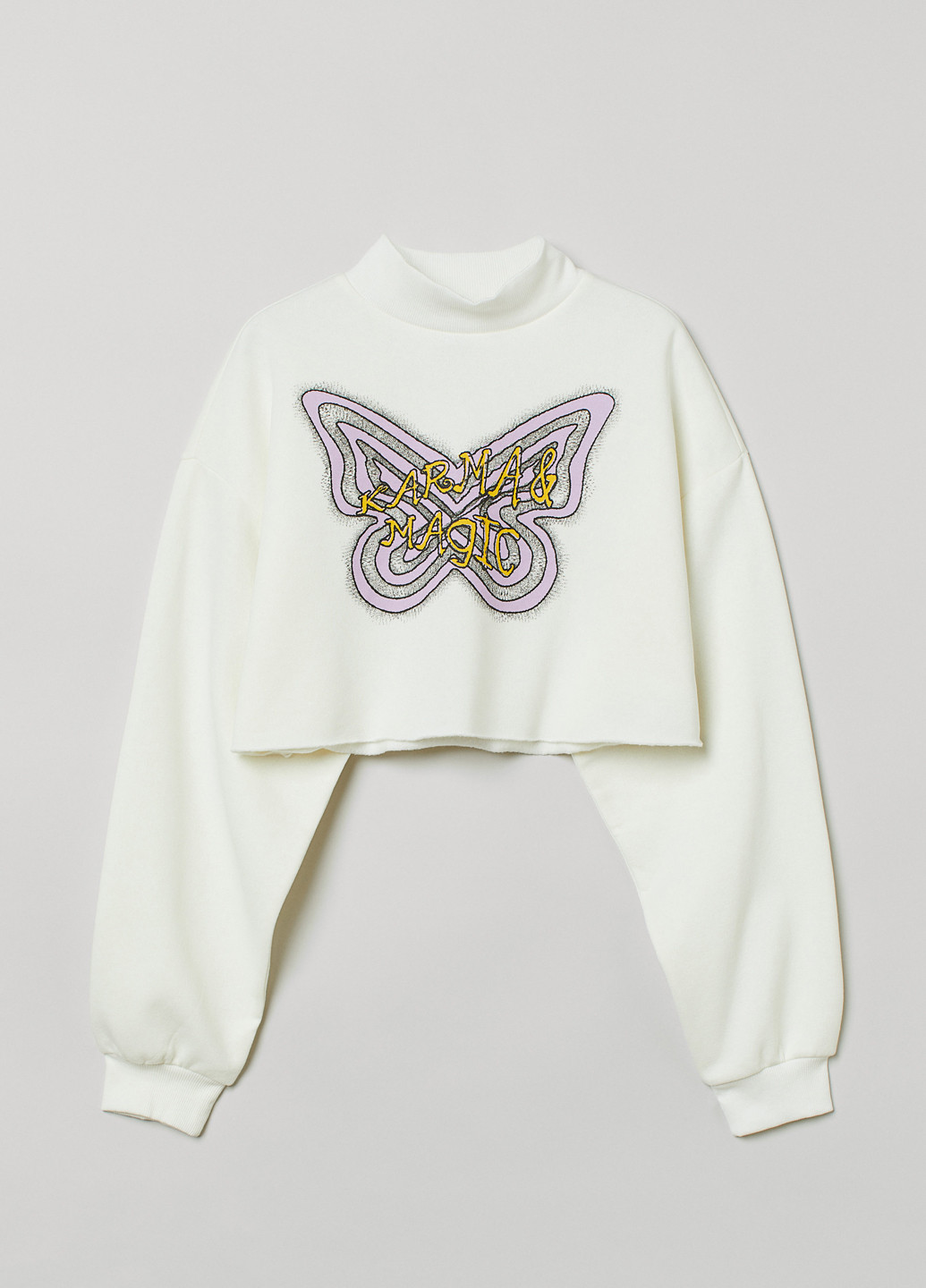 Світшот H&M - Прямий крій метелики білий кежуал бавовна - (282699943)