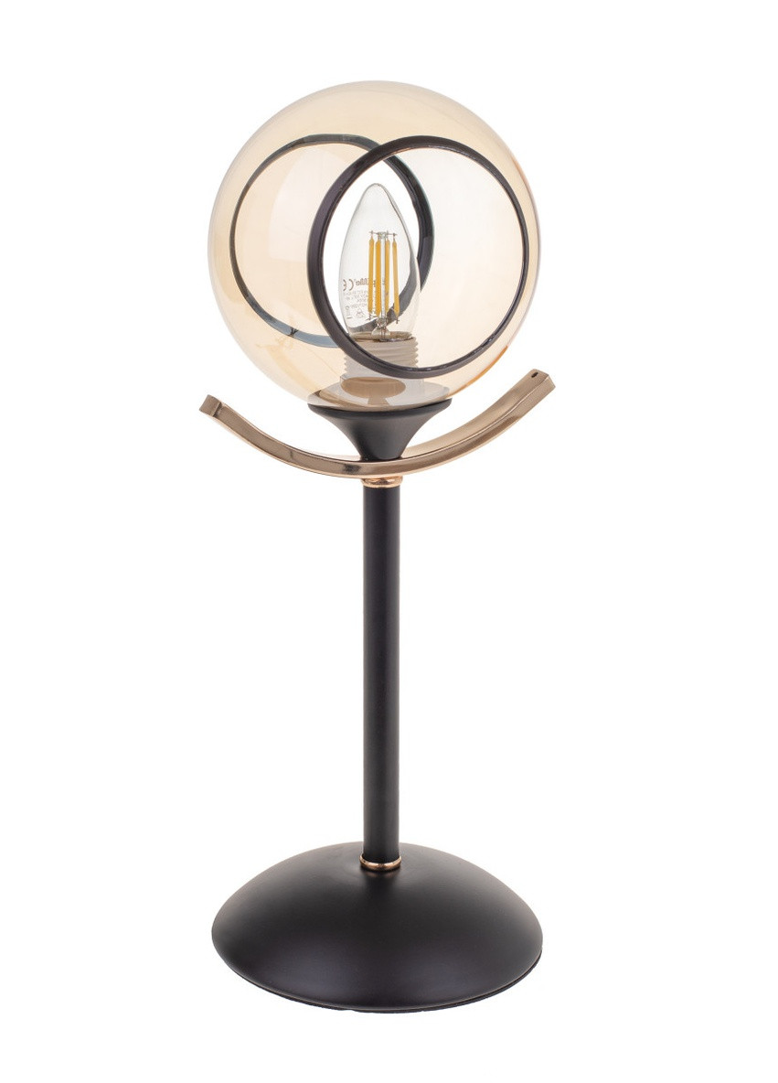 Настольная лампа декоративная черная и золотистая LK-700T-1 E27 BK+FG Brille (253881650)