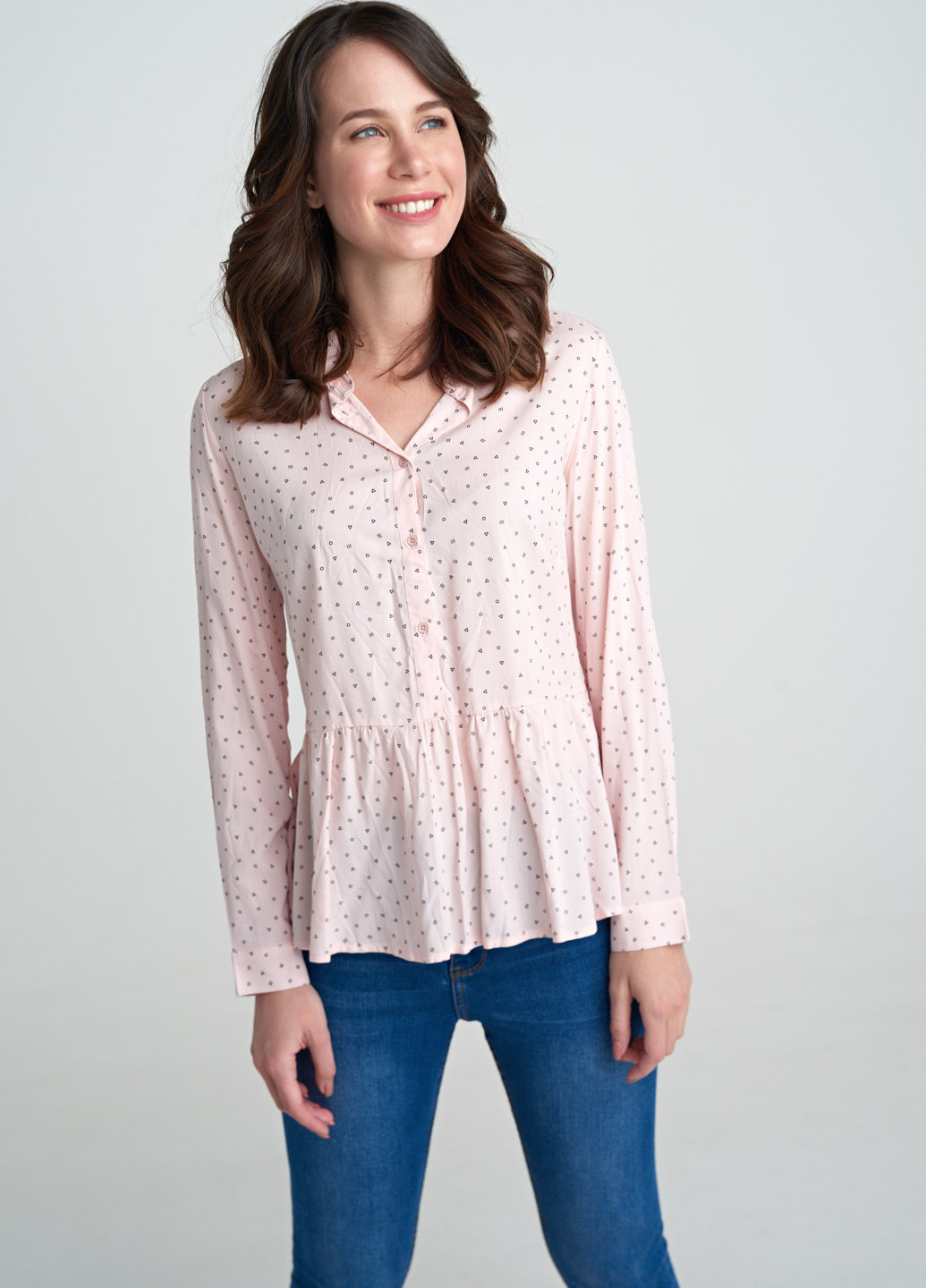 Розовая демисезонная блузка SELA