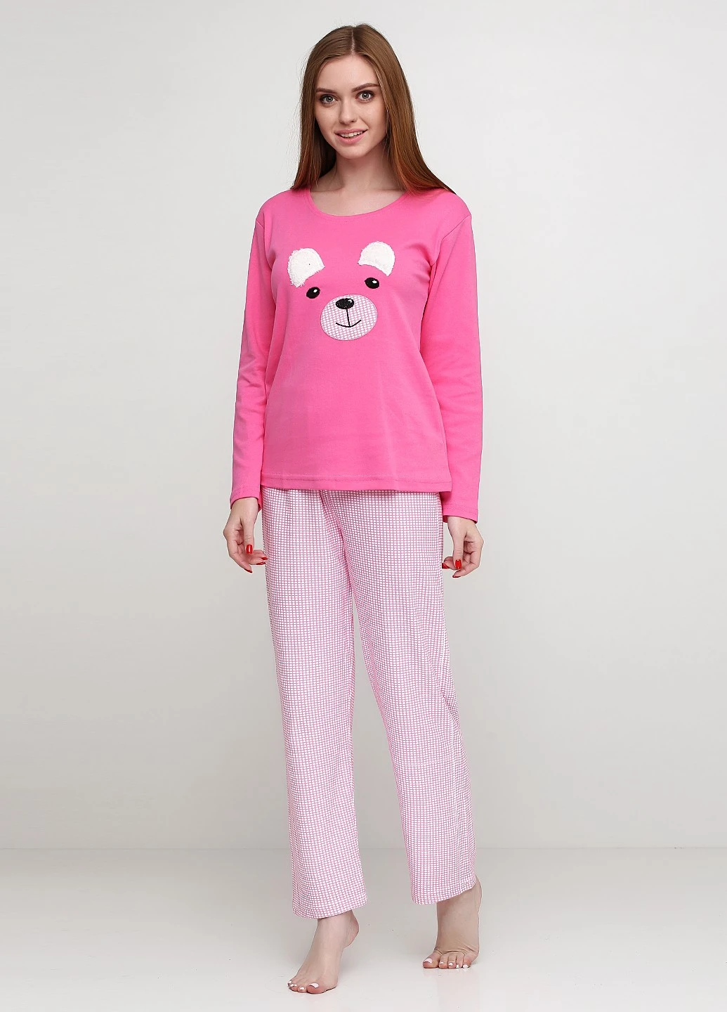 Рожева зимня комплект щільний трикотаж (світшот, штани) Good Night Pajama