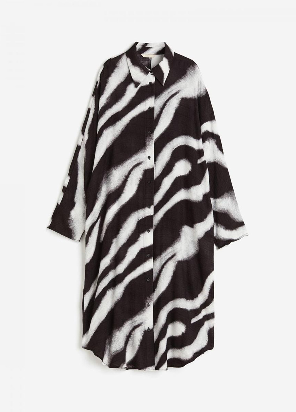 Чорно-білий кежуал сукня сукня-сорочка H&M з абстрактним візерунком