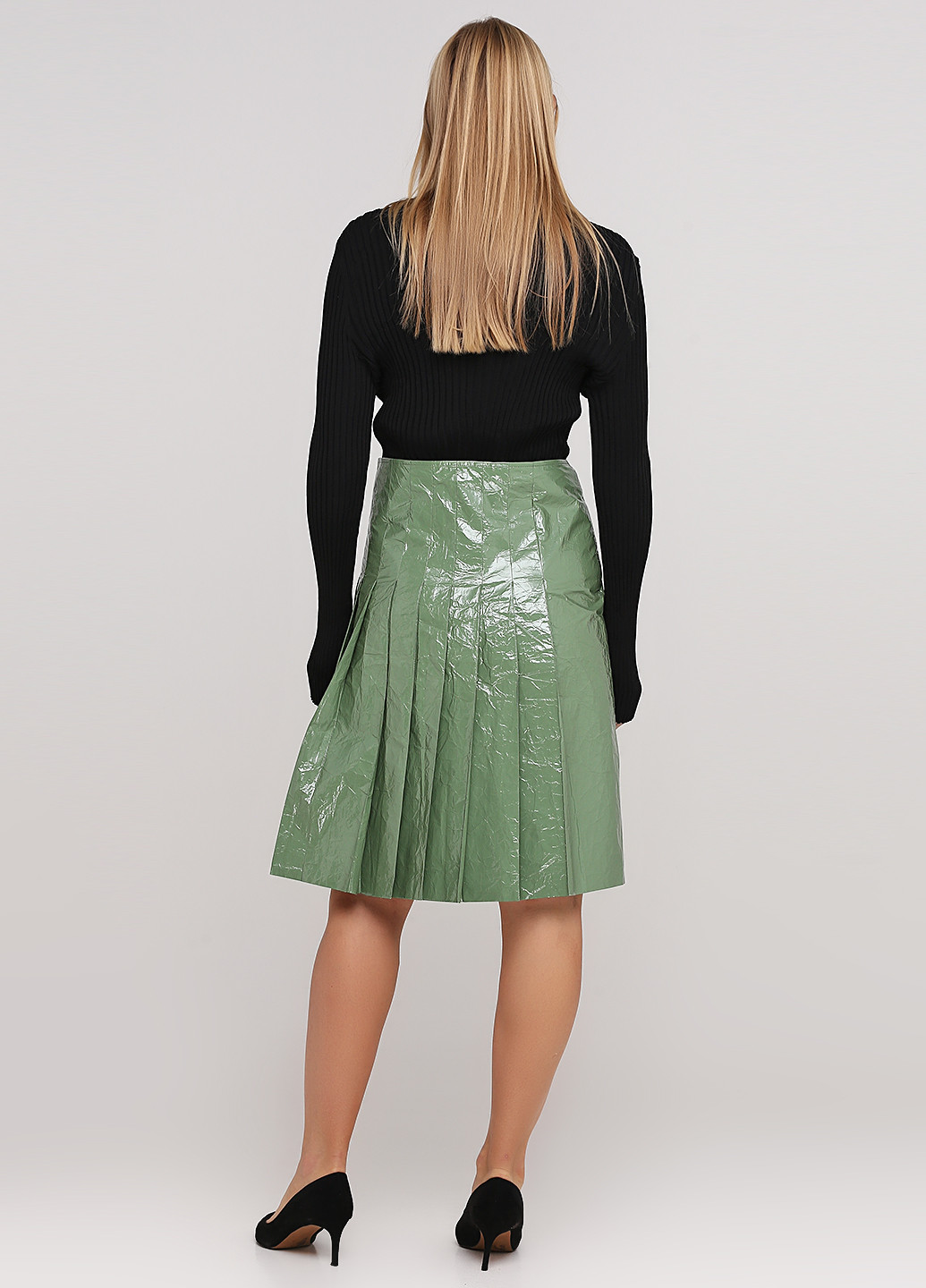 Светло-зеленая кэжуал однотонная юбка Cos а-силуэта (трапеция), на запах