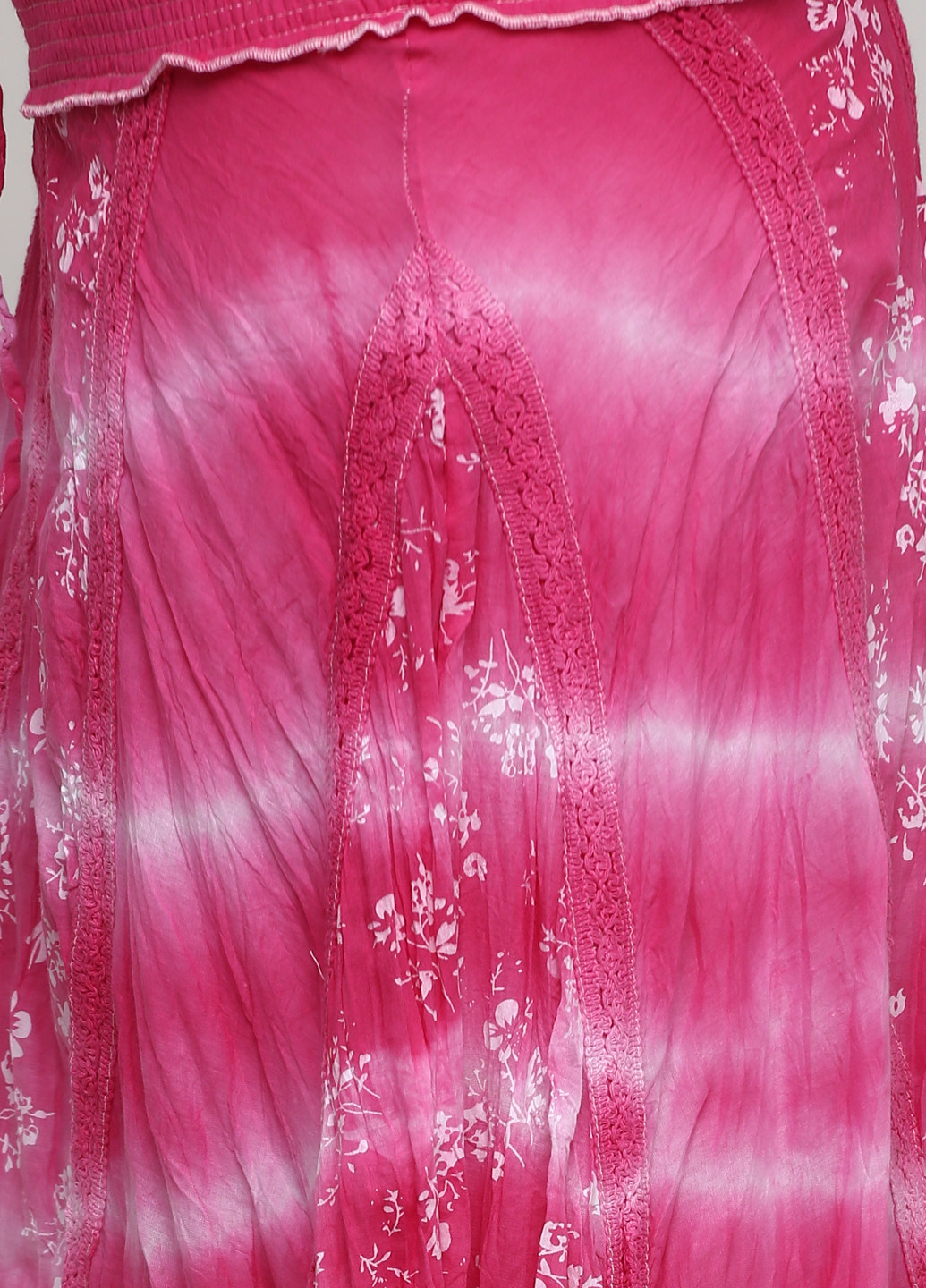 Малиновая кэжуал цветочной расцветки юбка Xiaoji клешированная