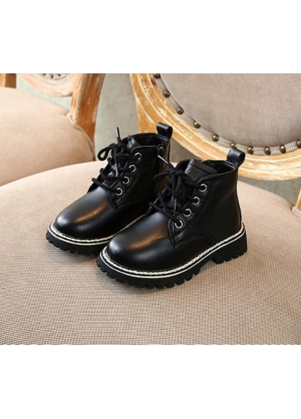 Черные кэжуал осенние кожаные деми ботинки DobraMAMA