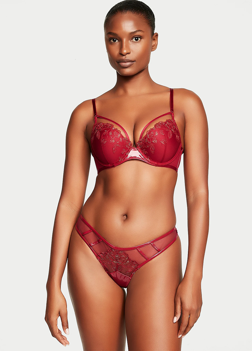 Червоний демісезонний комплект (бюстгалтер, труси) Victoria's Secret