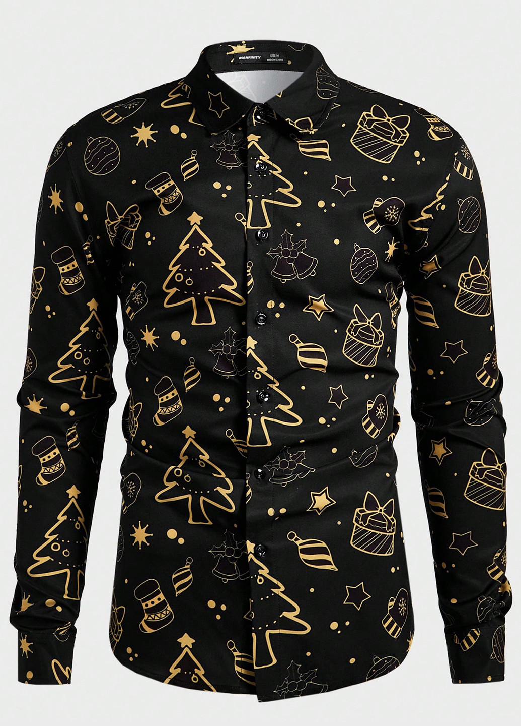 Белая праздничный рубашка новогодний SHEIN