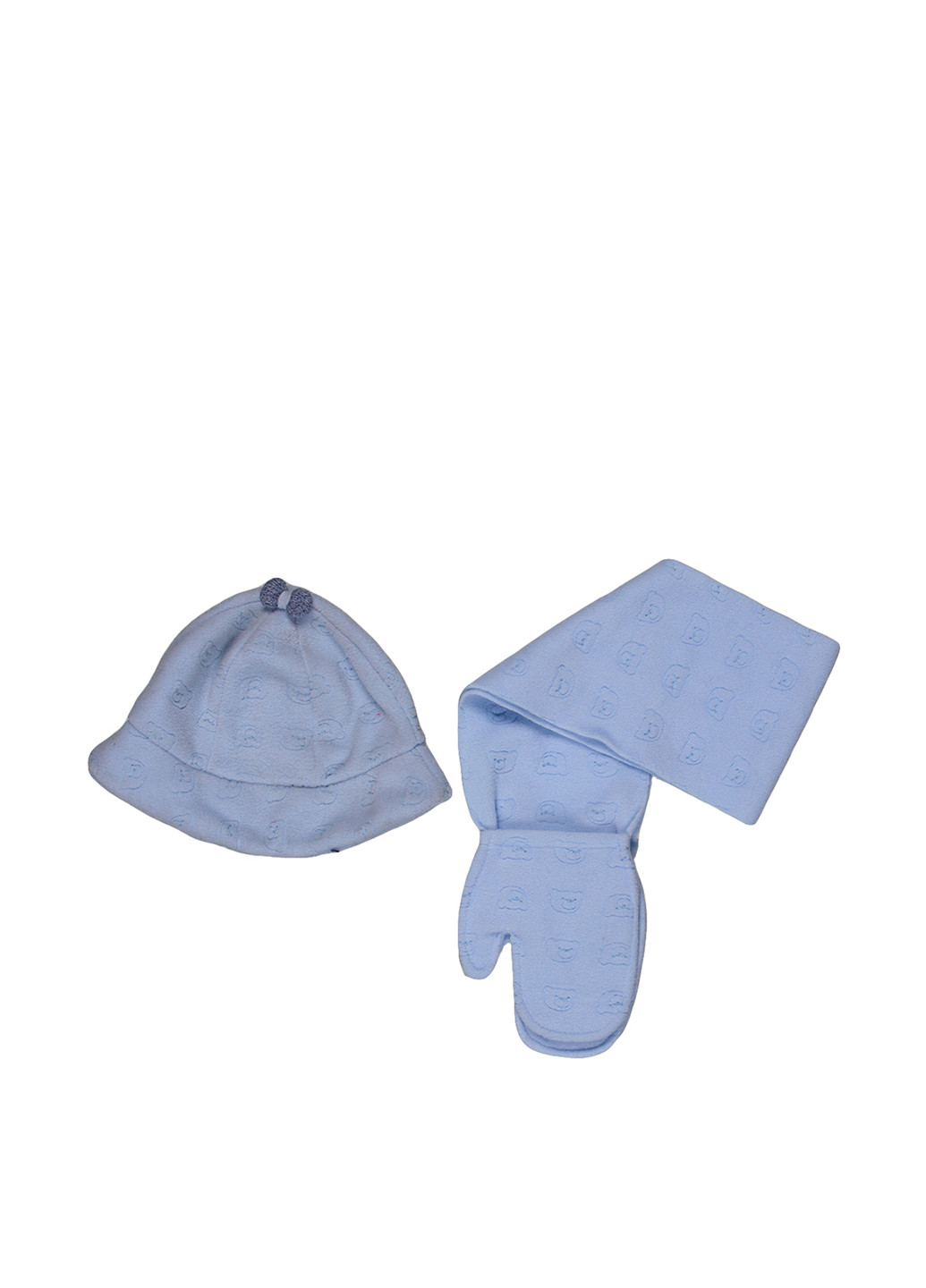 Голубой демисезонный комплект (шапка, шарф) Terribelli