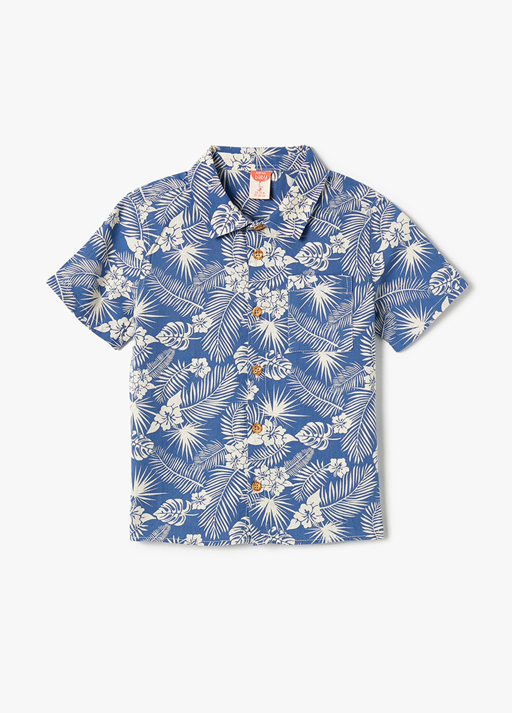 Светло-синяя кэжуал рубашка с цветами KOTON