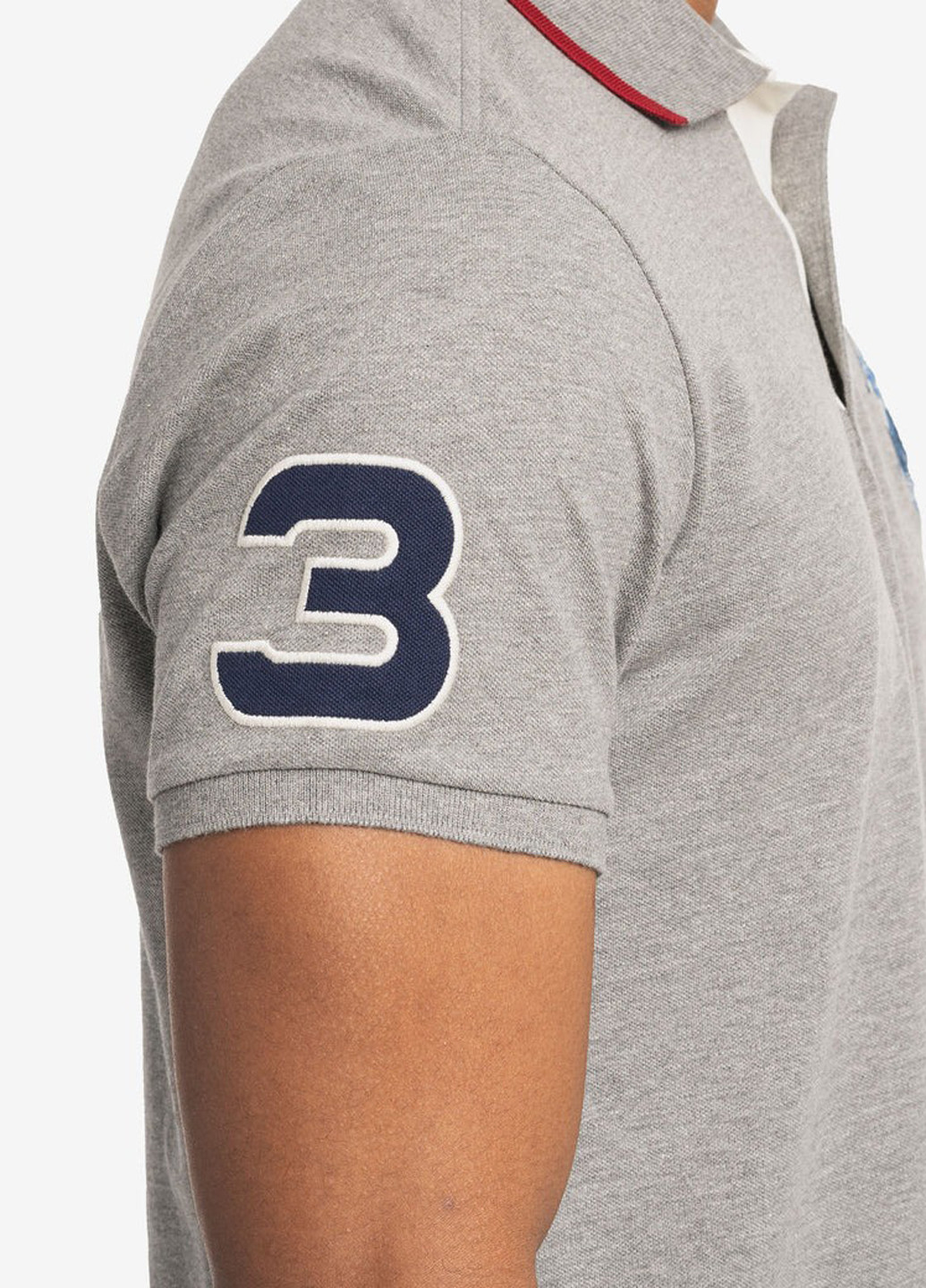 Серая футболка-поло для мужчин U.S. Polo Assn. меланжевая