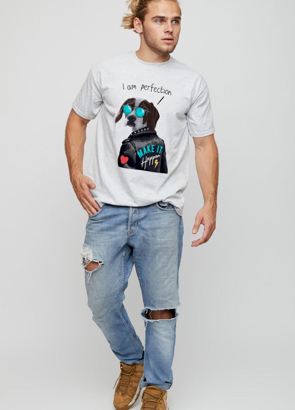 Сіра футболка чоловіча basic YAPPI