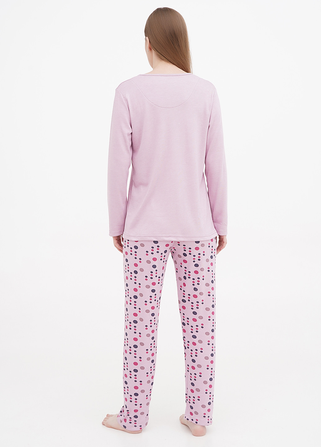 Рожева всесезон піжама (лонгслів, штани) лонгслив + брюки Stil Moda