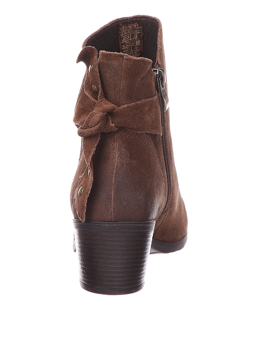 Осенние ботинки казаки Venturini с заклепками, с потертостями, завязки из натуральной замши