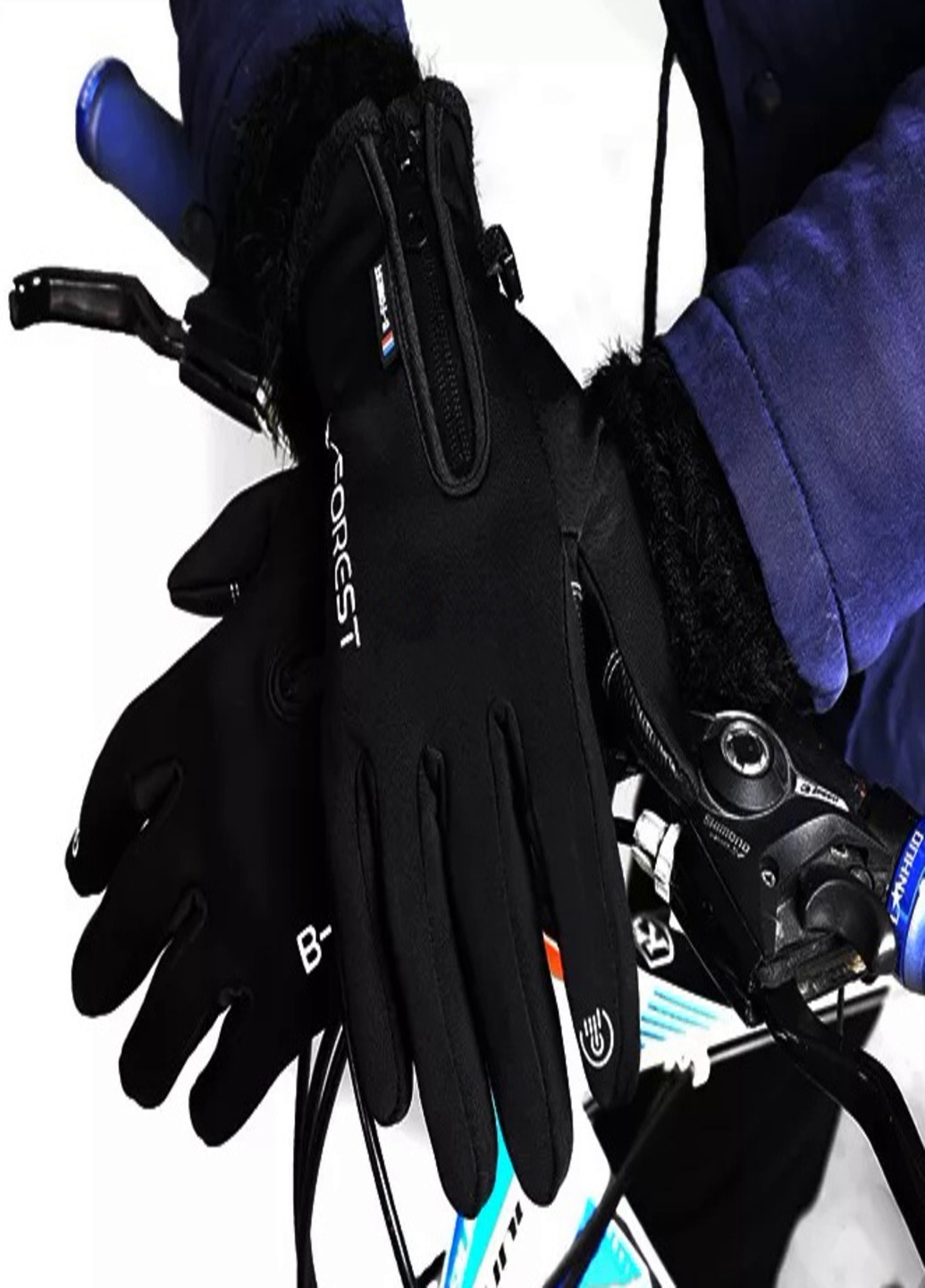 Вело мото лыжные перчатки на флисе сенсорные для смартфона телефона бархат неопрен (12584614) Размер L Francesco Marconi (203955746)