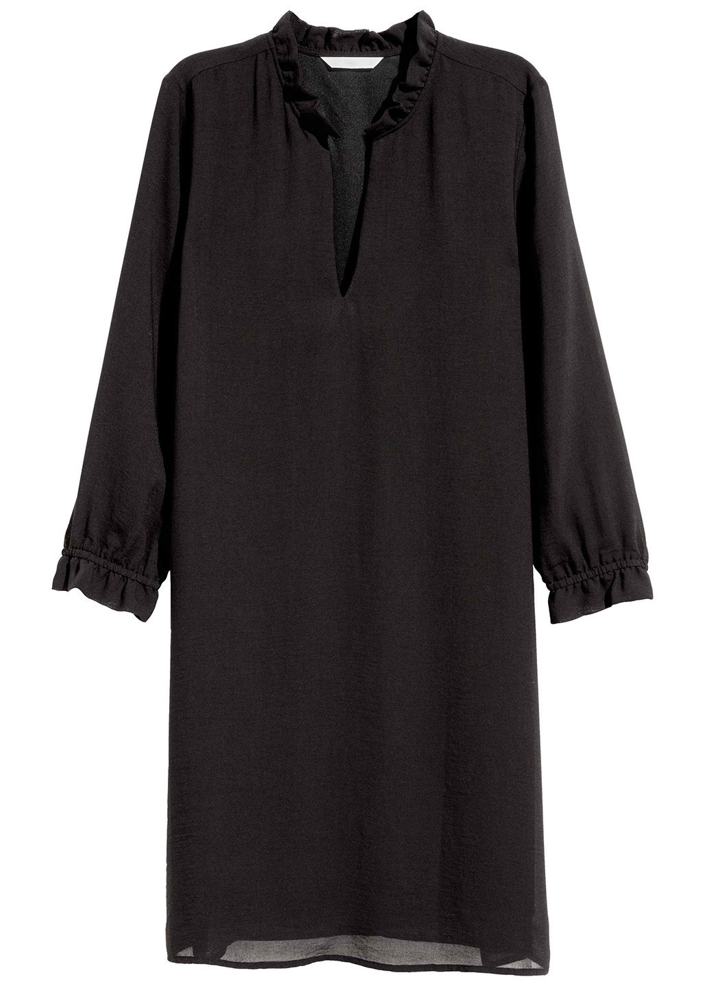 Черное кэжуал платье а-силуэт H&M однотонное