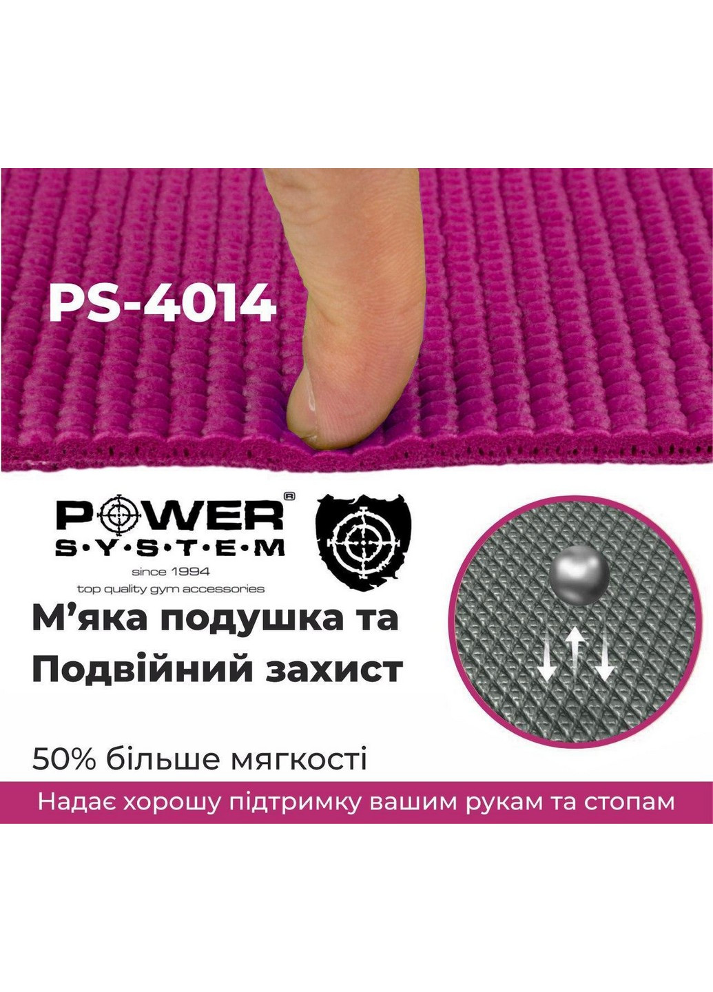 Килимок для йоги та фітнесу Power System (232417571)