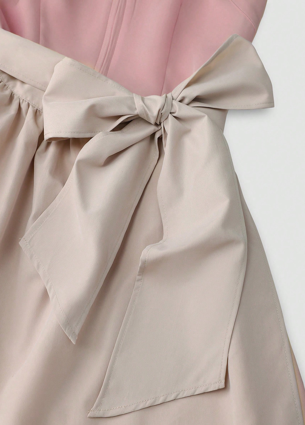 Пудровый летний комплект (платье, фартук) SHEIN