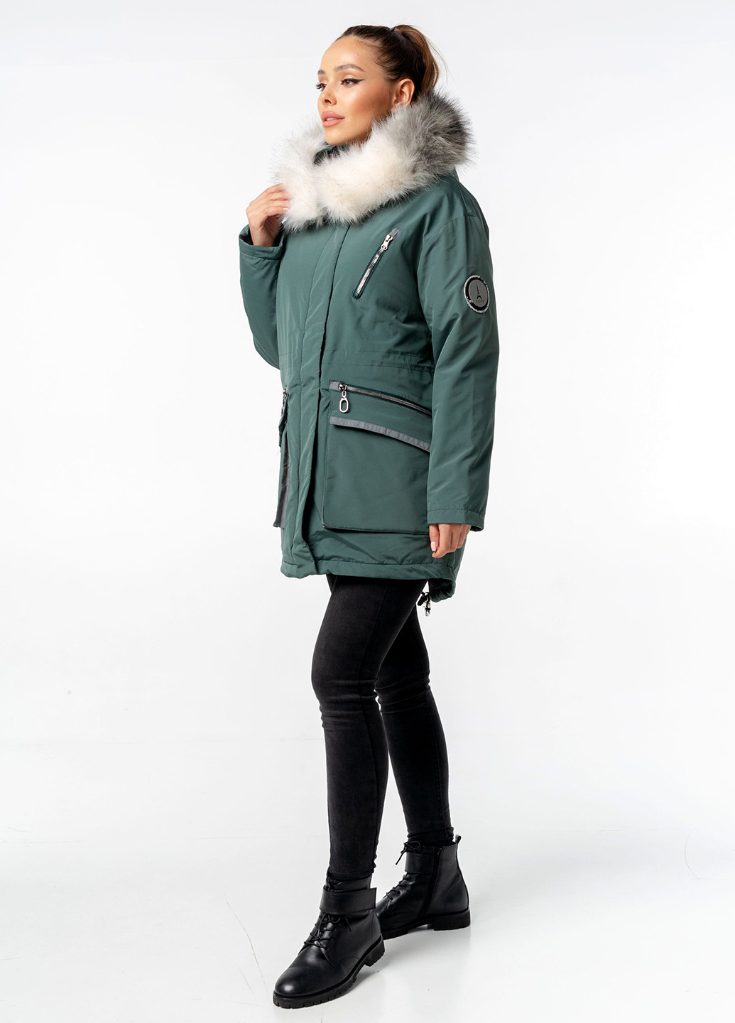 Сіро-зелена зимня куртка Icon